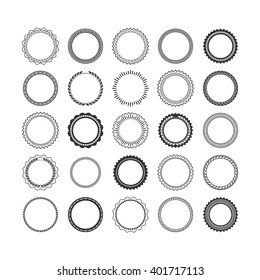 Set of elements for design - decorative round frame and label. A vector.