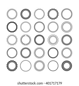 Set Of Elements For Design - Decorative Round Frame And Label. A Vector.