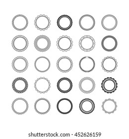 Set of elements for design - decorative round frame and label. A vector.