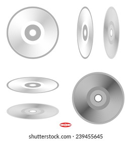 set of elements for design DVD or CD disc isolated on white background vector