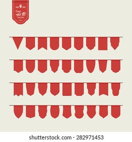 Set of elements for design. Form of bunting and pennants. A vector.