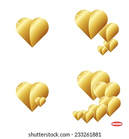 set of elements for design golden icons isolated on white background vector