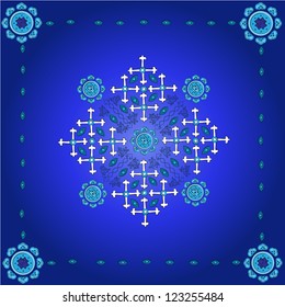 Set of elements for design on blue