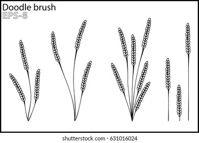 the set of elements Doodle brush spikes for use in design and ornaments