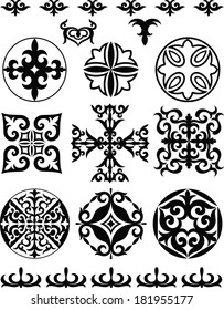 Set elements of ethnic ornament