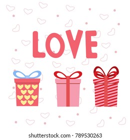 A set of elements. Gift, Love. Eps10.