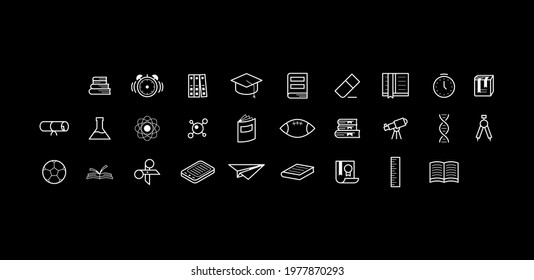 Set Elements Hand Drawn Collection College School Study Sketch Vector Design Style Background Grades Education Student Learning Illustration Icons