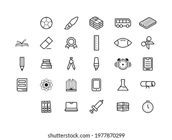 Set Elements Hand Drawn Collection College School Study Sketch Vector Design Style Background Grades Education Student Learning Illustration Icons