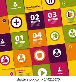 set of elements for infographic from a square background