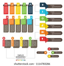 set elements for infographic. Template for cycle diagram, graph, presentation and round chart. Business concept with 5 options, parts, steps or processes.