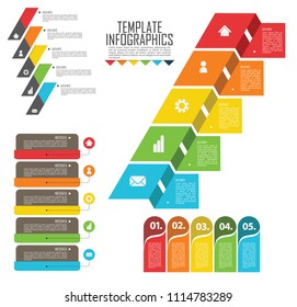 set elements for infographic. Template for cycle diagram, graph, presentation and round chart. Business concept with 5 options, parts, steps or processes.