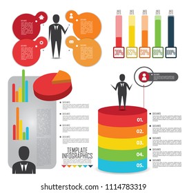 set elements for infographic. Template for cycle diagram, graph, presentation and round chart. Business concept with 5 options, parts, steps or processes.