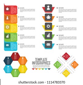set elements for infographic. Template for cycle diagram, graph, presentation and round chart. Business concept with 5 options, parts, steps or processes.
