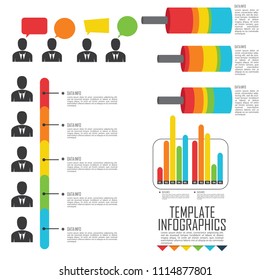 set elements for infographic. Template for cycle diagram, graph, presentation and round chart. Business concept with 5 options, parts, steps or processes.