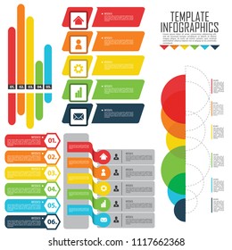 set elements for infographic. Template for cycle diagram, graph, presentation and round chart. Business concept with 5 options, parts, steps or processes.