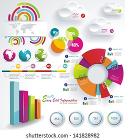 Set elements of infographics