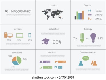 Set elements of infographics