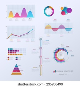 Set elements of infographics. Can be used for work flow layout,presentation, diagram, graph,  timeline, chart, business step options. Vector illustration EPS10