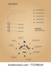 Set elements of infographics. line graphics and creative imagination Vector Illustration for presentation