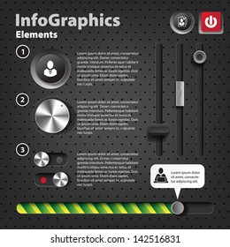 Set of elements for infographics in UI style