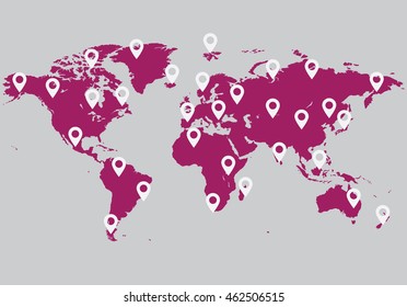 Set elements of infographics. World Map and Information Graphics