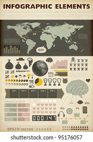 Set elements of infographics. World Map and Information Graphics