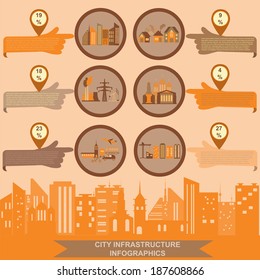 Set of elements infrastructure city, vector infographics. Illustration