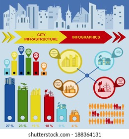 Set of elements infrastructure city, vector infographics. Illustration