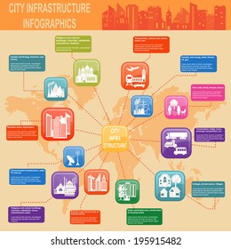 Set of elements infrastructure city, vector infographics. Illustration