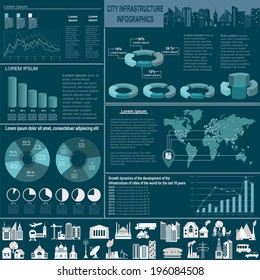 Set of elements infrastructure city, vector infographics. Illustration