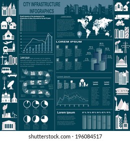 Set of elements infrastructure city, vector infographics. Illustration