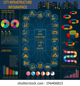 Set of elements infrastructure city, vector infographics. Illustration