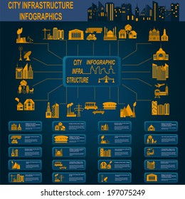 Set of elements infrastructure city, vector infographics. Illustration