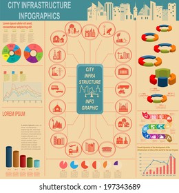 Set of elements infrastructure city, vector infographics. Illustration