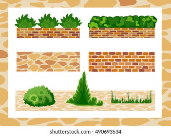 Set of elements for landscape design
