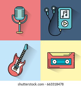 set elements to listen and play music