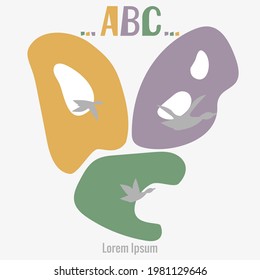 Set of elements for logo of business of preserving the environment, nature, air, trees. Vector illustration for font design, advertising, business cards.