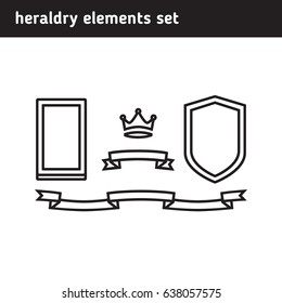 Set of elements for the logo in the style of heraldry