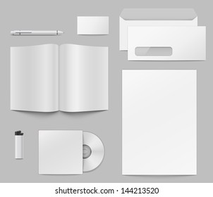 Set of elements to make corporate identity presentation. Fully transparent. Any backgoung can be used.