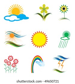 Set of elements of nature. Vector illustration
