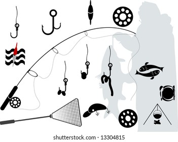 a set of elements on fishing