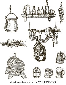 set of elements on the subject of beer and Oktoberfest festival for your design