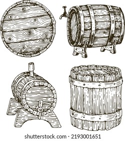 Set of elements on the subject of beer and Oktoberfest festival for your design. Freehand drawing.