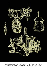 set of elements on the subject of beer and Oktoberfest festival for your design