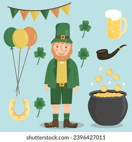 Set of elements Saint Patrick's Day 