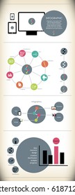 A set of elements and schemes for infographic, vector. Can be used for the design of websites, information forms, etc.
