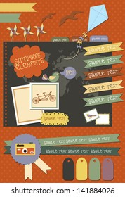 Set of elements for scrapbook