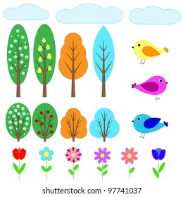 Set of elements for scrapbook