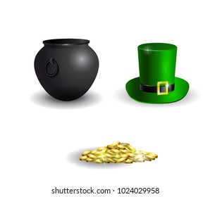 Set of elements for St Patrick s Day