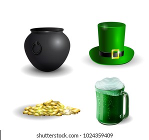 Set of elements for St Patrick s Day
